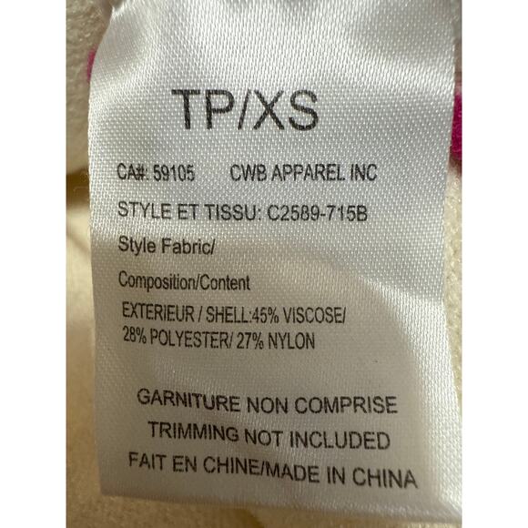 Charlie B Women's Cream White Knit Lace Up Long Sleeve V-Neck Sweater Top XS - Picture 6 of 6